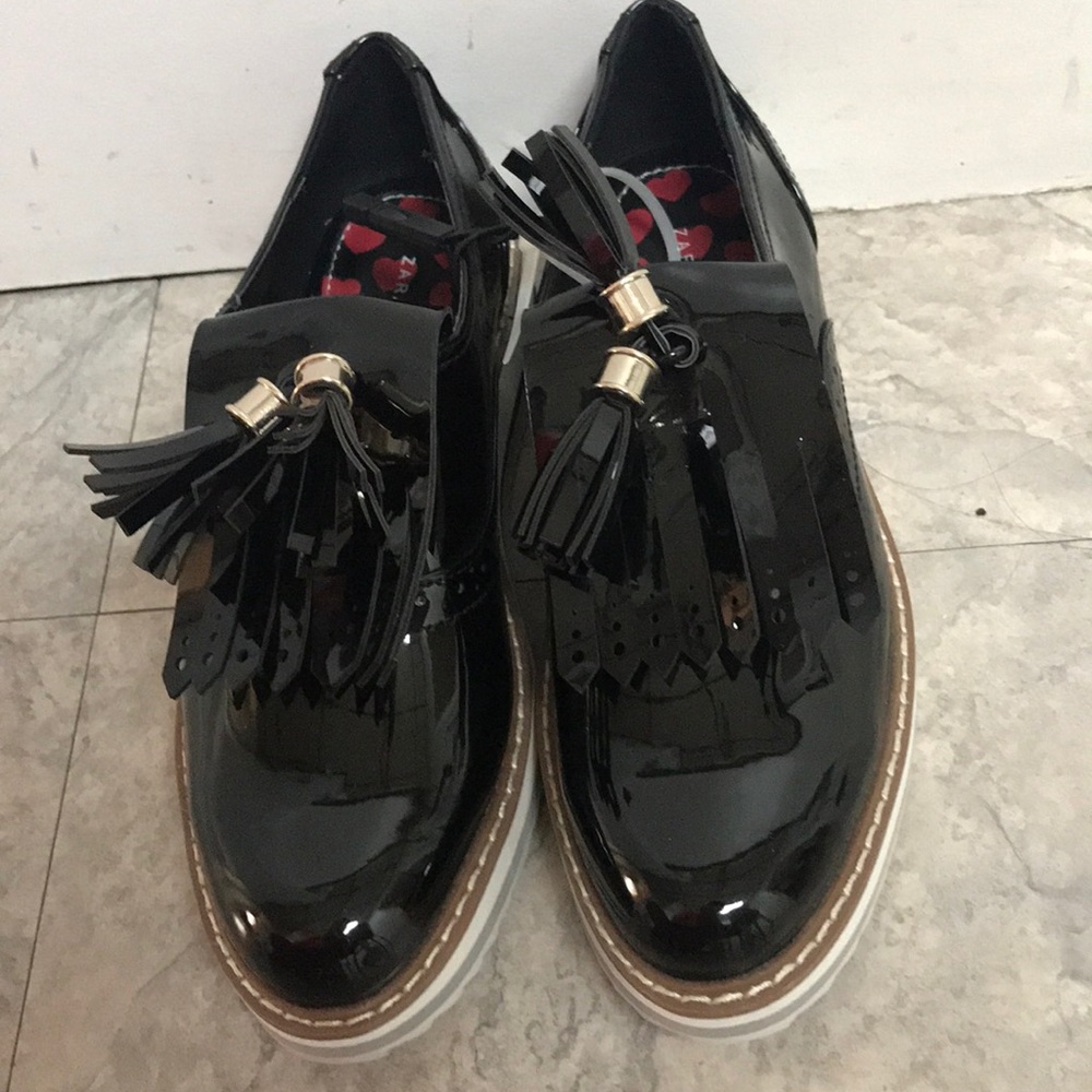 New Zara PVC platform Oxford shoes size 36